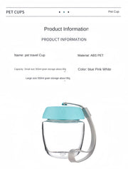 Dog Cat  Portable Feeding and Watering Supplies Portable Food Grade Material Dog Travel Pet Water Cup Bottle With Food Dispenser
