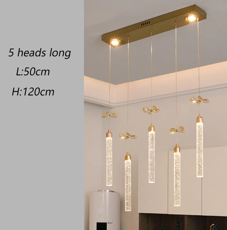 Modern home decoration salon lamps for living room smart crystal Pendant lights dining room indoor lighting