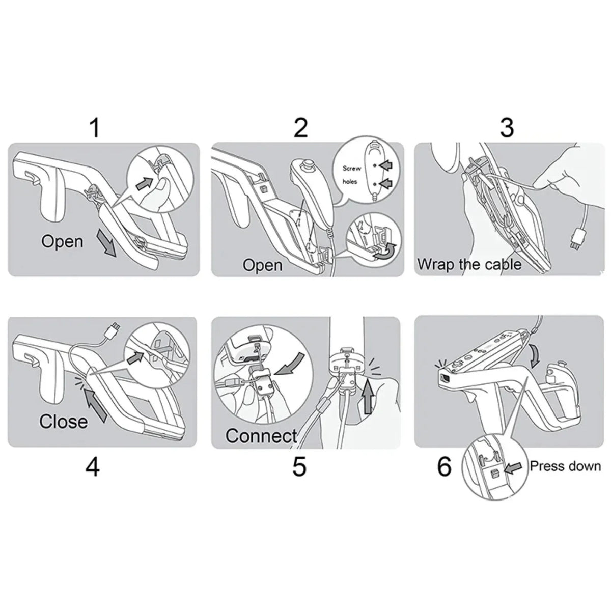Shooting Gun Gaming Accessories Detachable Zapper Gun for Wii Remote Controller Gaming Control Games AccessoriesRemote