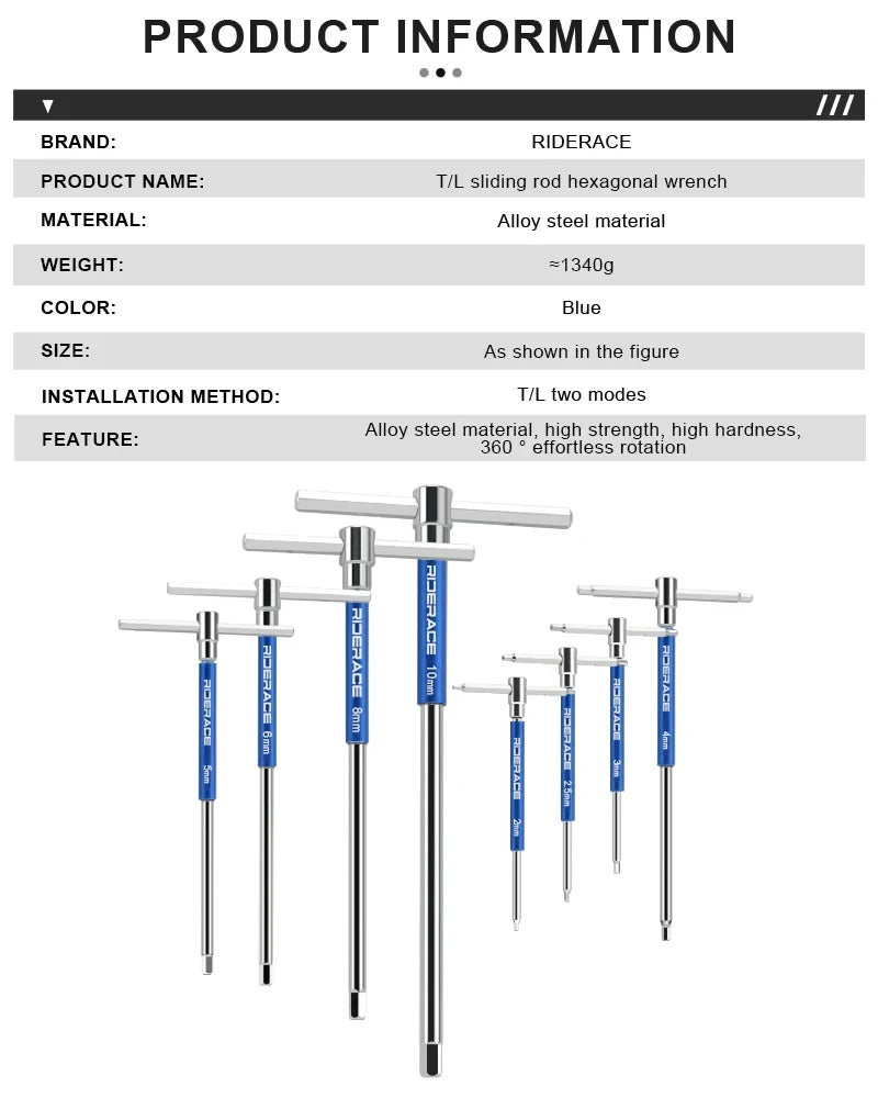 T-Handle Bicycle Hex Key Wrench Set 2-10mm CRV Steel Allen Key Bike Repair Tool for MTB Road Bike Maintenance Kit