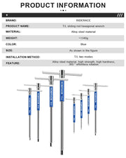 T-Handle Bicycle Hex Key Wrench Set 2-10mm CRV Steel Allen Key Bike Repair Tool for MTB Road Bike Maintenance Kit