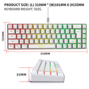 68-key gaming keyboard and mouse kit RGB backlit portable game wired membrane keyboards wireless mice mause for Home office