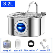 Cat Water Fountain 3.2L Stainless Steel Pet Water Fountain Dog Water Dispenser Automatic Cat Fountain Dog Bowls Cat Products