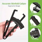 Body fat caliper and Waist Measurement Tape set - handheld fat caliper and tape combination, portable fitness measuring tool