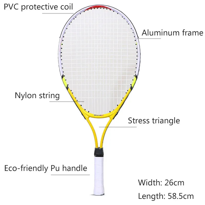 Hot Sale 23 Inch Special Tennis Racket for Teenagers Aluminum Alloy Tennis Racket Strong Nylon Wire for Children's Training 1pcs