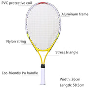 Hot Sale 23 Inch Special Tennis Racket for Teenagers Aluminum Alloy Tennis Racket Strong Nylon Wire for Children's Training 1pcs