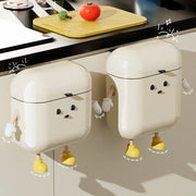 Kitchen trash can with lid, wall-mounted, no drilling, home toilet, no bending, high-appearance, hygienic bucket