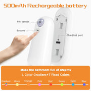 Smart Toliet Night Light, 7Color Changing Motion Sensor Lamp, Gradient RGB Led Toilet Lights, for Washroom, Commode, Night