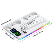 for PS5/PS5 Slim/PS5 Pro Stand with Headphone Hook Cooling Stand & Controller Charging Station for PS5 With 3 Levels Cooling Fan