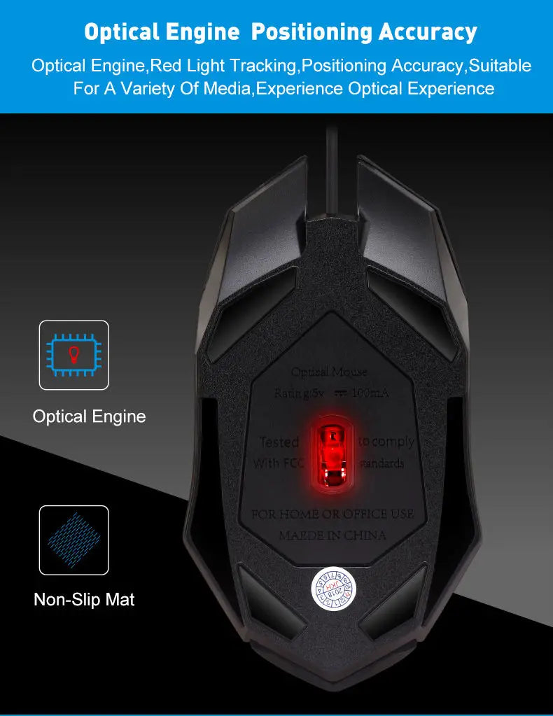 Latest high-quality ergonomic gaming mouse, suitable for desktop and laptop computers, 4-button USB RGB backlit mouse