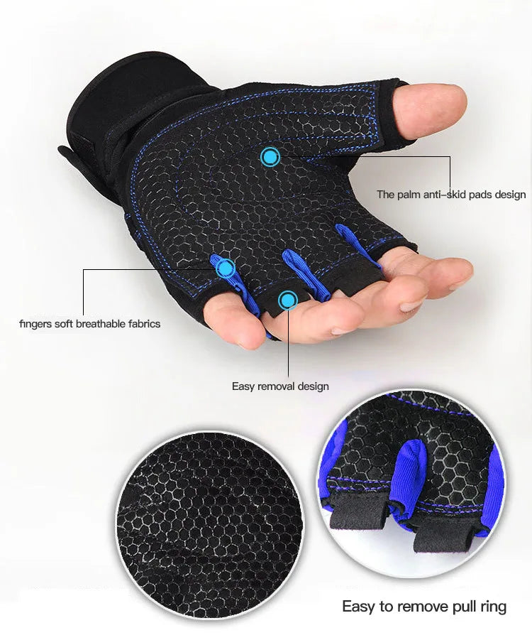 Gym Gloves Fitness Weight Lifting Gloves Body Building Training Sports Exercise Cycling Sport Workout Glove for Men Women