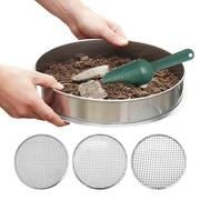 Garden Soil Sifter With 4 Mesh ScreensStainless Steel Rock Sifter Filter Mesh Flower Plant Nursery Soil Sifter For Soil Stone