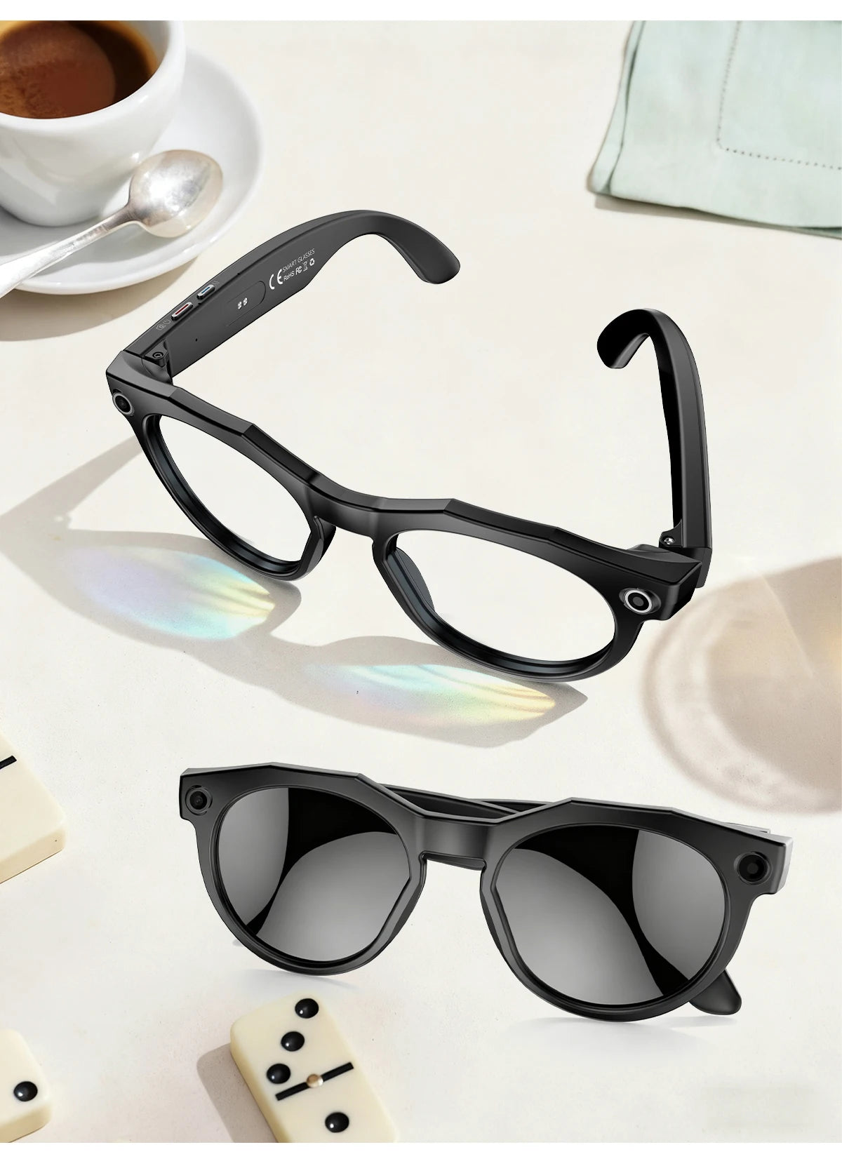 2026New800W Camera AI Glasses Men Color-Changing Smart Translation Glasses Photo Video Recording Waterproof Call SmartSunglasses