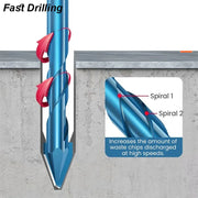 Masonry Concrete Spiral Drill Bit Eccentric for Glass Ceramic Tile Brick Plastic Wood Mason Hard Alloy Wall Hole Cutter Saw Blue