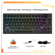 KYSONA KM82 HE Wired Gaming Keyboard Magnetic Switch 75% 82 Key 8000Hz Polling Rate PBT Ultra-Precision 0.005mm RGB For Gamer