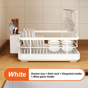 Kitchen Dish Storage Drainer Bowl Rack Sink Shelf Multifunctional Dish Drainer Countertop Chopsticks and Dishes Organizer