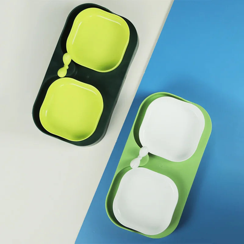 Double Pet Bowls Set for Dogs - Durable Non-Slip Food Water Feeder Dish Pet Supplies