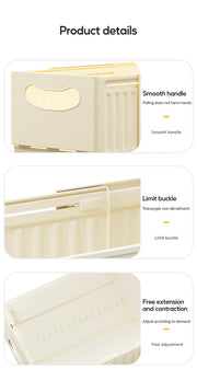 Kitchen Storage Box Retractable Multifunctional Storage Basket Cabinet Desktop Snack Spice Storage Box Fridge Kitchen Organizer
