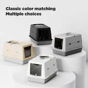 Fully Enclosed Large Flip-Top Cat Litter Box High-Sided Covered Design, Splash-Proof and Litter-Tracking Preventive Cat Toilet