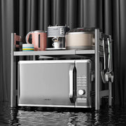 Kitchen Microwave Storage Rack Household Oven Integrated Dust-proof Bowl And Dish Drain Knife Holder Storage Rack