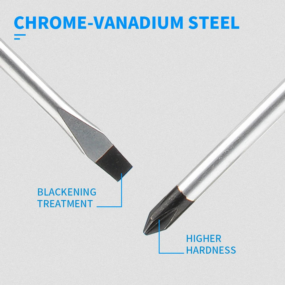 Multipurpose Handle Screwdrivers Set With Magnetic Insulated Security Repair Hand Tools Cross/Straight Type Mini Screw Driver