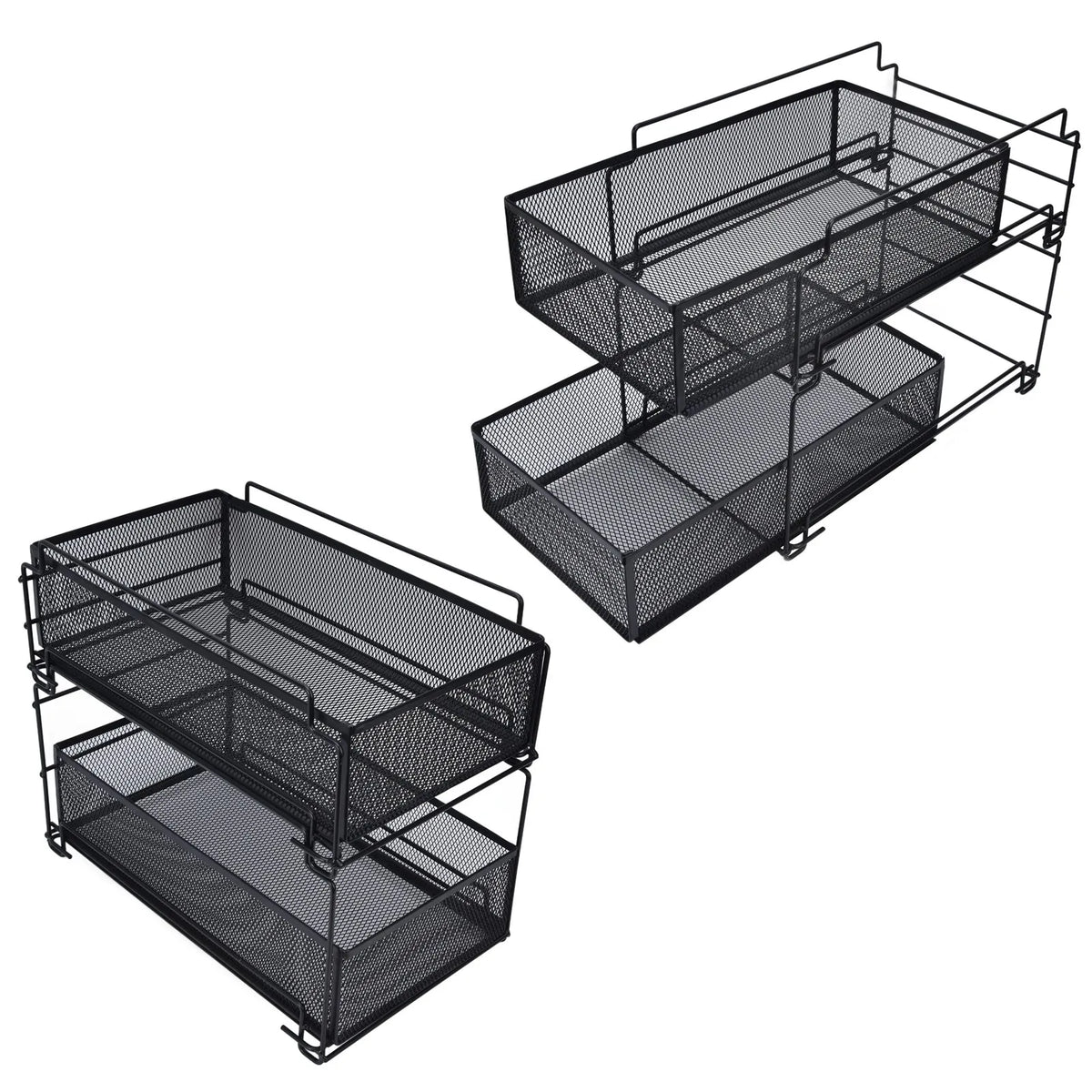 Kitchen Storage Drawer Basket Rack Kitchen Shelf Sliding Under Sink Drawer Multi Functional Shelf Desk Cabinet Organizer