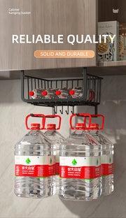 Kitchen Under Cabinet Basket Storage Shelf Tissue Cup Holder Closet Desk Hanging Rack Hollowed Pullout Drawer Sliding Basket