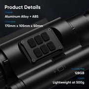 Night Vision Scope 50mm Focal Lens Vision Goggles  for Night Hunting Camping 850nm Day/Night Vision Monocular with Camera&Video