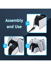 Game Wireless Charging Station for PS5 with Dual Fast Charger Dock and LED Charging Indicators