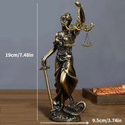 NEW 1Pcs Living Room Office Desk Decoration European Style Creative Retro Home Imitation Copper Goddess Of Justice Ornament