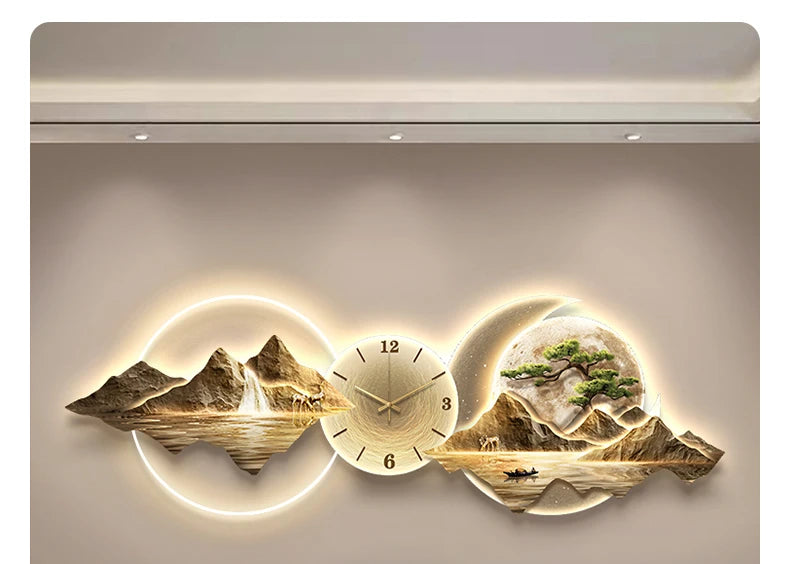 Living Room Wall Clocks Art Mural Luxury Large Aesthetic Modern Wall Watch Creative Large Silent Reloj De Pared Home Decoration