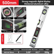 20-50cm Digital Spirit Level and Protractor Magnetic Spirit Level Bubble Level Aluminum Alloy Body Smart Level with Carrying Bag