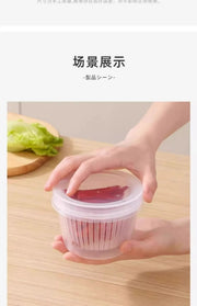 Kitchen onion, ginger, garlic circular storage box, household portable refrigerator with lid, fruit storage box, food drain box