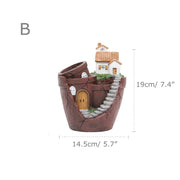 Dropshipping Garden Pot for Succulents Cactus, Creative Farmhouse Planter, Resin Flower Pots Fairy Garden Ornaments Home Decor