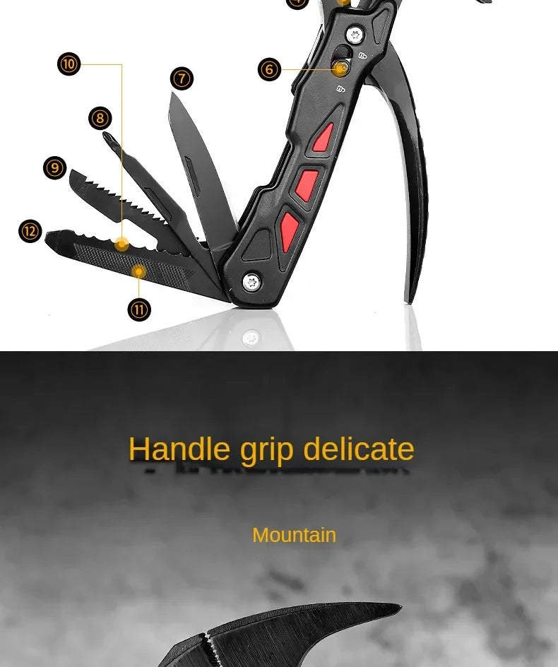 Outdoor Portable Repair Tool Claw Hammer Multi-Functional with Window Breaker Stainless Steel Pliers For Camping Tent Stakes