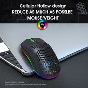 HXSJ T66 RGB 2.4G Wireless Gaming Mouse RGB Lighting Charging Mouse with Adjustable DPI Ergonomic Design for Desktop Laptop