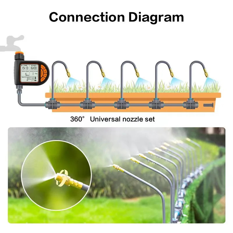 Intelligent Timing Gardening Automatic Garden Waterer, Garden Balcony Farm Sprinkler Timer Outdoor Irrigation Controller
