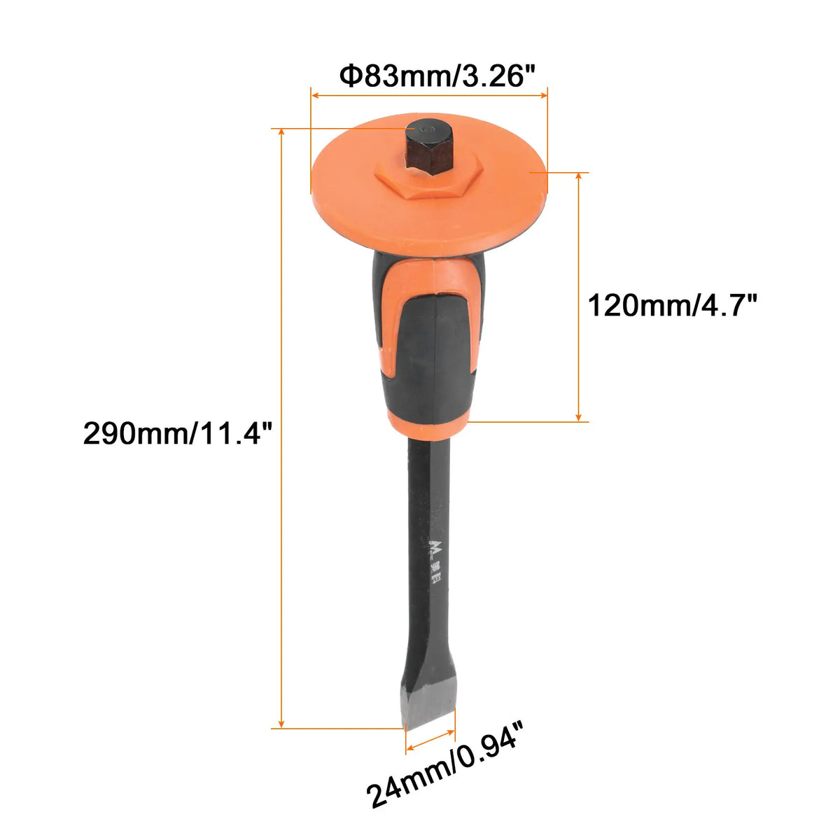 Masonry Chisel 9.8" 11.8" Pointed Head Rock 9.7" 11.4" Flat Head Rock Concrete Mortar Stone Brick Chisel with Hand Guard