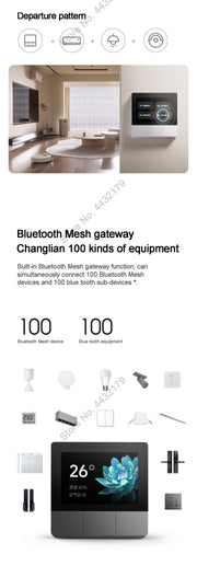 Xiaomi Smart Home Panel 3.23" Touch Screen Switch Central Control Screen Built in Bluetooth Mesh Gateway Works with Mihome App