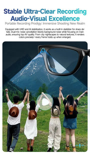 2025 New 800W Pixel HD Camera 32GB Smart Glasses Women Take photo shoot Video AI Translation Recording Waterproof AI Glasses Men