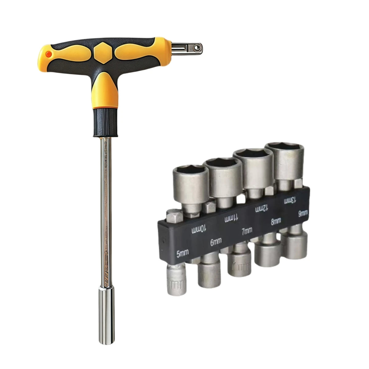 Screwdriver Set with T-shape Cross and Straight Slot Hexagon and Plum-shaped Heads for DIY Lovers Maintenance
