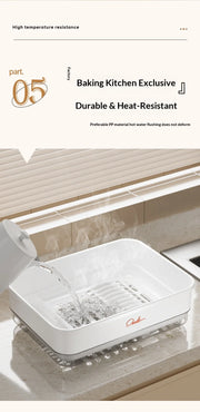 Kitchen Flip-up Drainer Dish Cabinet Household Multi-functional Moisture-proof Storage Organizer for Bowls and Utensils