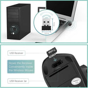 Wireless Bluetooth Vertical Mouse 800/1200/1600 DPI 6 Button Personalised Side Grip Ergonomic 2.4G Mute Gaming PC Computer Mouse