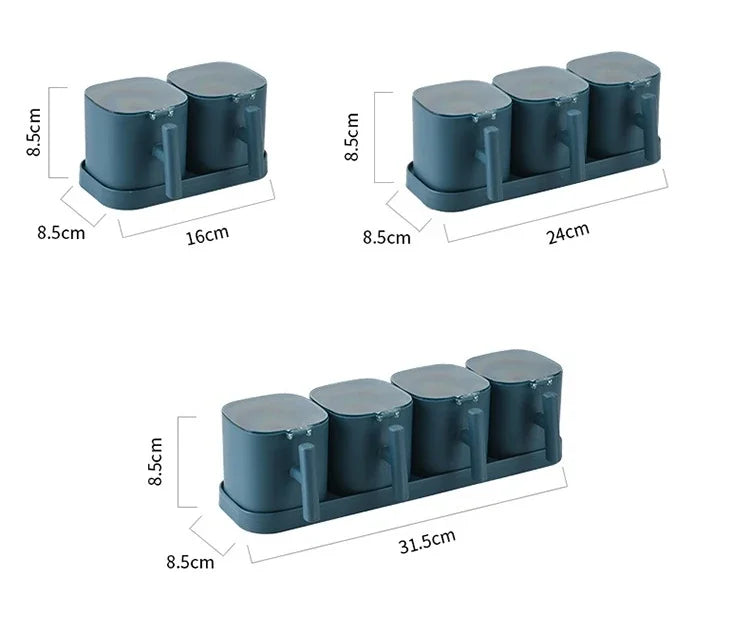 Kitchen Seasoning Boxes Set Gadget Organizer Condiment Container Pepper Sugar Bowl Salt Spice Shaker Storage Jar