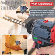 2 in 1 Lithium Brushless Cordless Drill and Electric Screwdriver Multi-Function Power Tool for Home Renovation Furniture Assembl