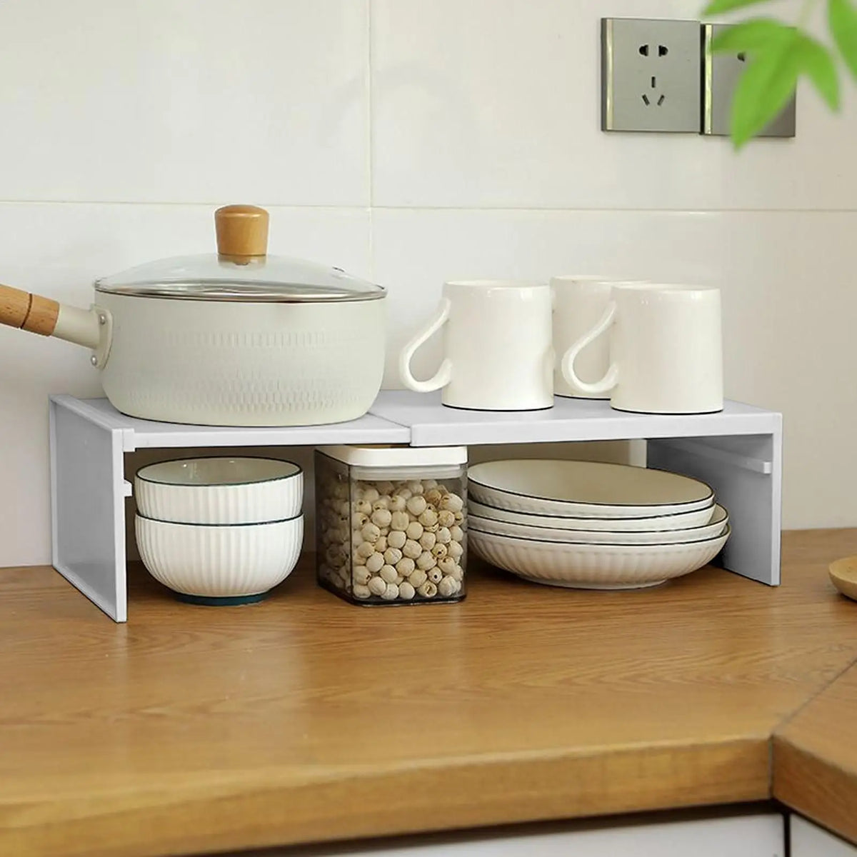 Kitchen cabinet multi-level shelf storage rack Cabinet Shelf Expandable SpaceSaving Stackable Layered Shelf Kitchen storage rack
