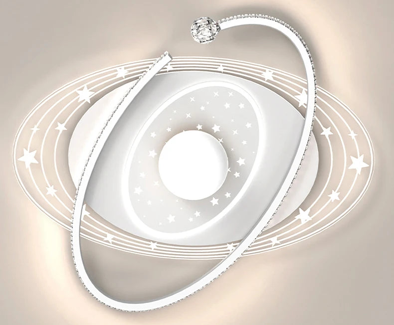 Nordic smart ceiling light home decor led pink blue star ring light  for children‘'s room dimmable luxury boy room decor lights