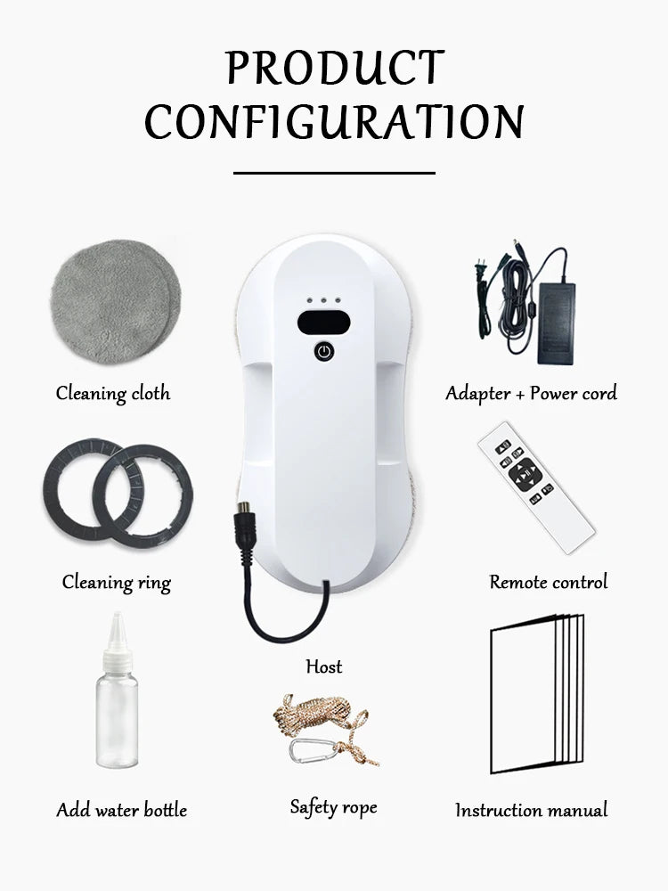 Fully Automatic Water Spraying Smart Electric High-Rise Window Cleaning Device Ultra-thin Strong adsorption Glass Wiping Robot