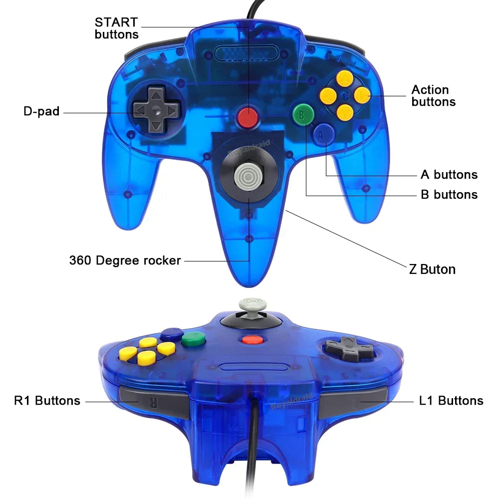 NEW Wired Gamepad for N64 Console Controller for N64 Classic Joystick for Retro Game Console Controller for N64 Gaming Accessor