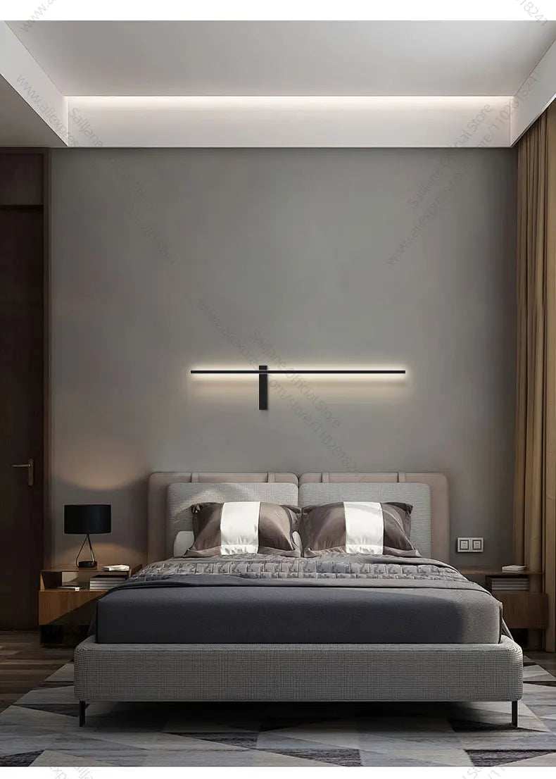 Modern Simple Living Room TV Background Wall Fitting Bedside Lighting In Bedroom Designer Staircase Light Long Indoor Wall Lamp